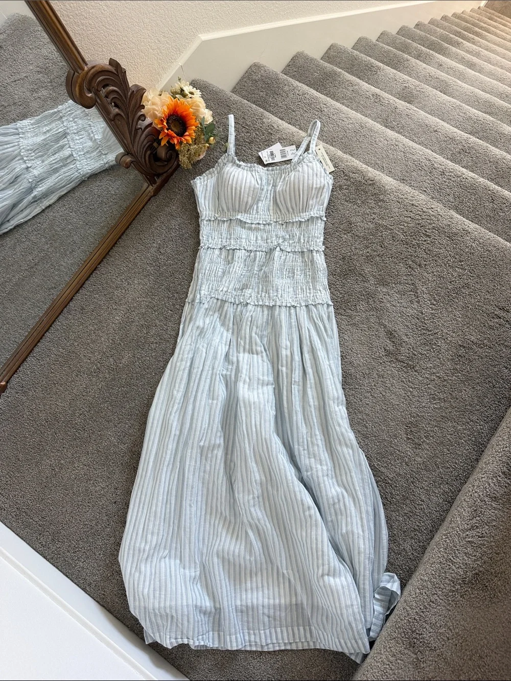 Abercrombie Bra-Free Smocked Drop-Waist Maxi Dress